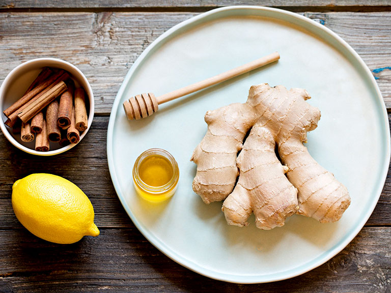 چای زنجبیل و دارچین و لیمو